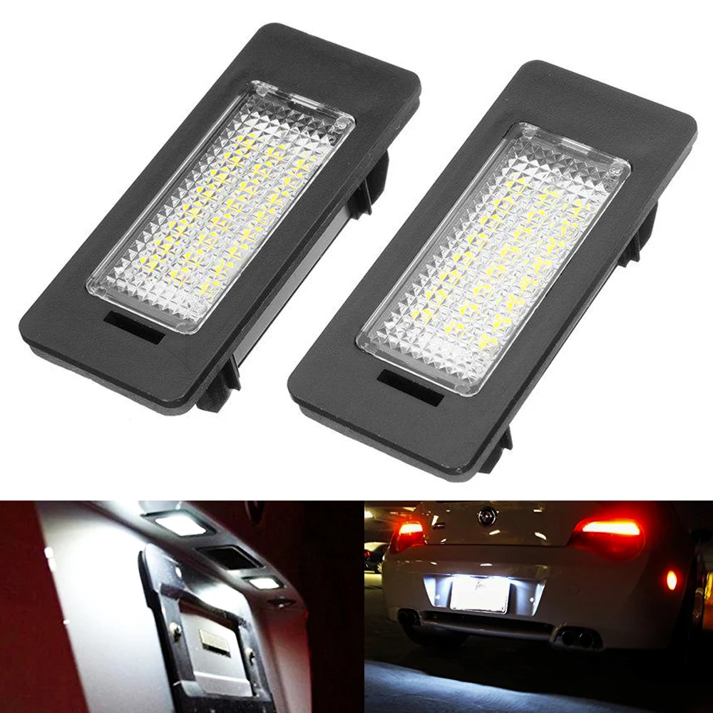 AUXITO 2Pcs CANBUS No Error LED Car License Plate Light Number Lamp Bulb For BMW E60 E61 E90 E92 E39 M5 E70 AA