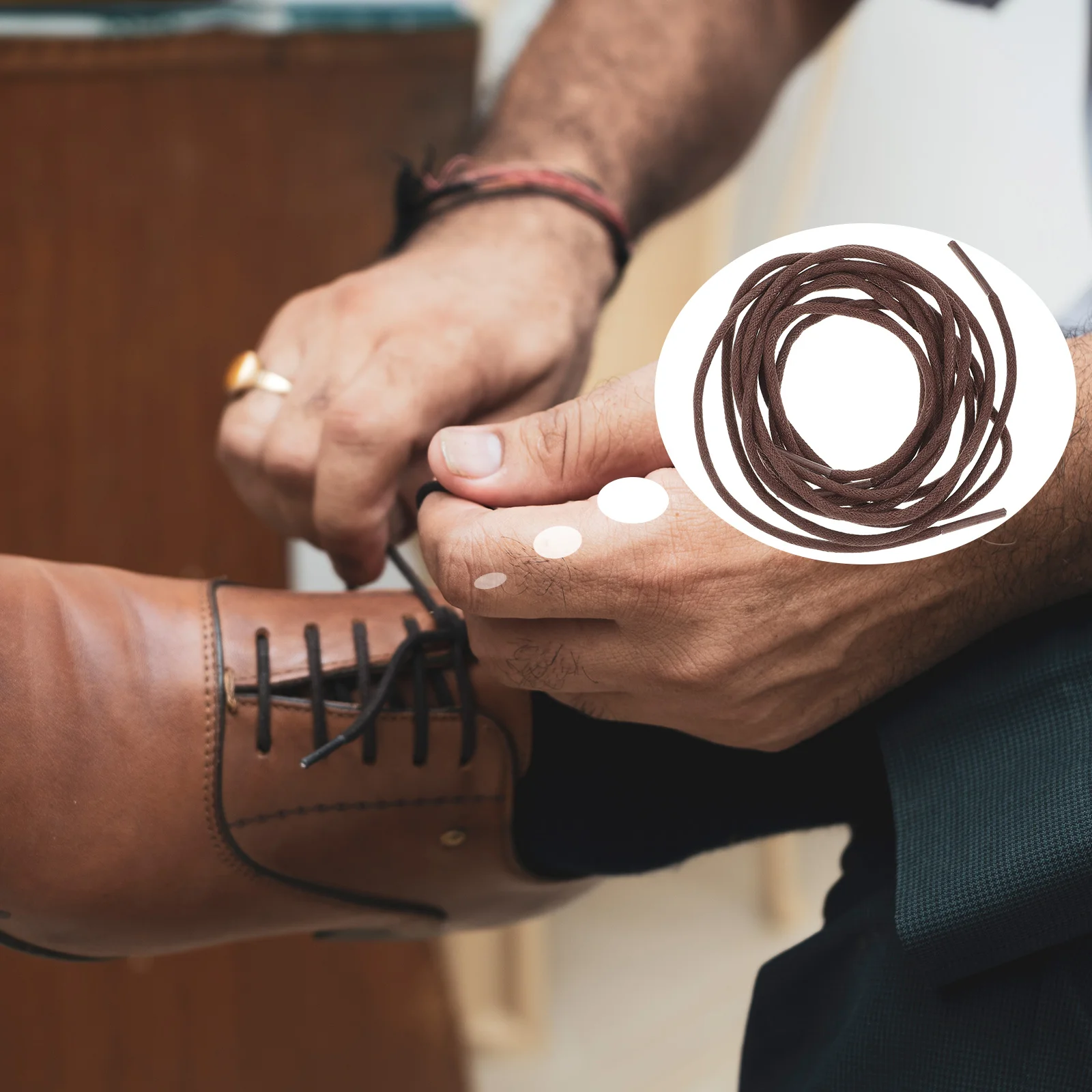 Botas enceradas Cadarços formais, Business Boot Laces, Tênis de caminhada, Tênis para vestido