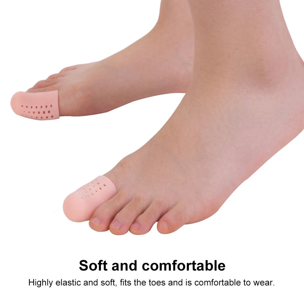 2Pcs Silicone Toe Caps Anti-Friction Breathable Prevents Blisters Toe Caps Cover Protectors Foot Care Toe Protector