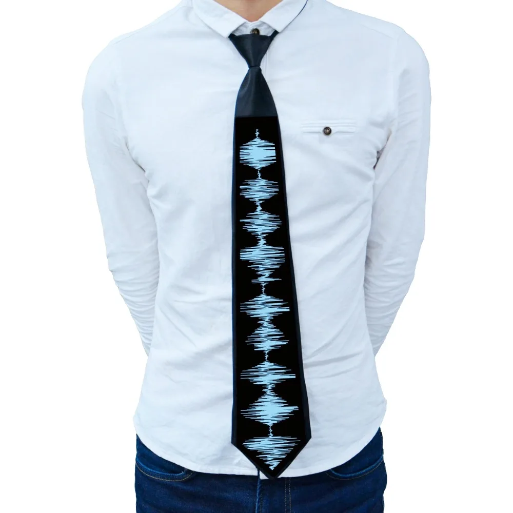Rainbow LED Light Tie Narrow Neon Flashing Glow Rave Party Necktie Adjustable Hip-hop Luminous Cravat Night Club Bar Party Props
