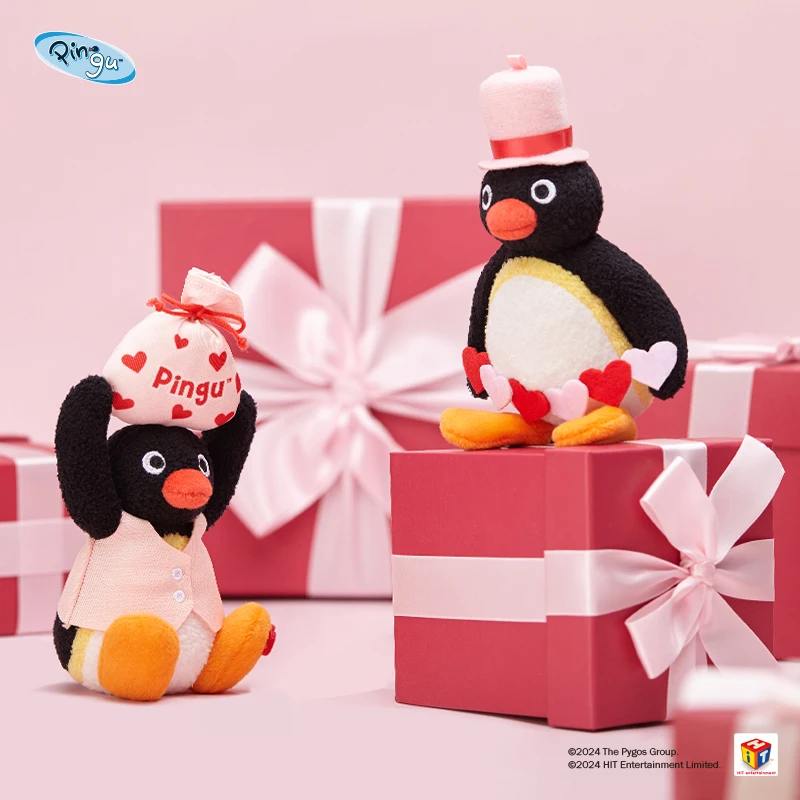 Pingu 펭귄 인형 심장 박동 여자 친구에게 발렌타인 데이 선물 여자 커플 인형 펜던트 Collction 선물 어린이를위한 귀여운
