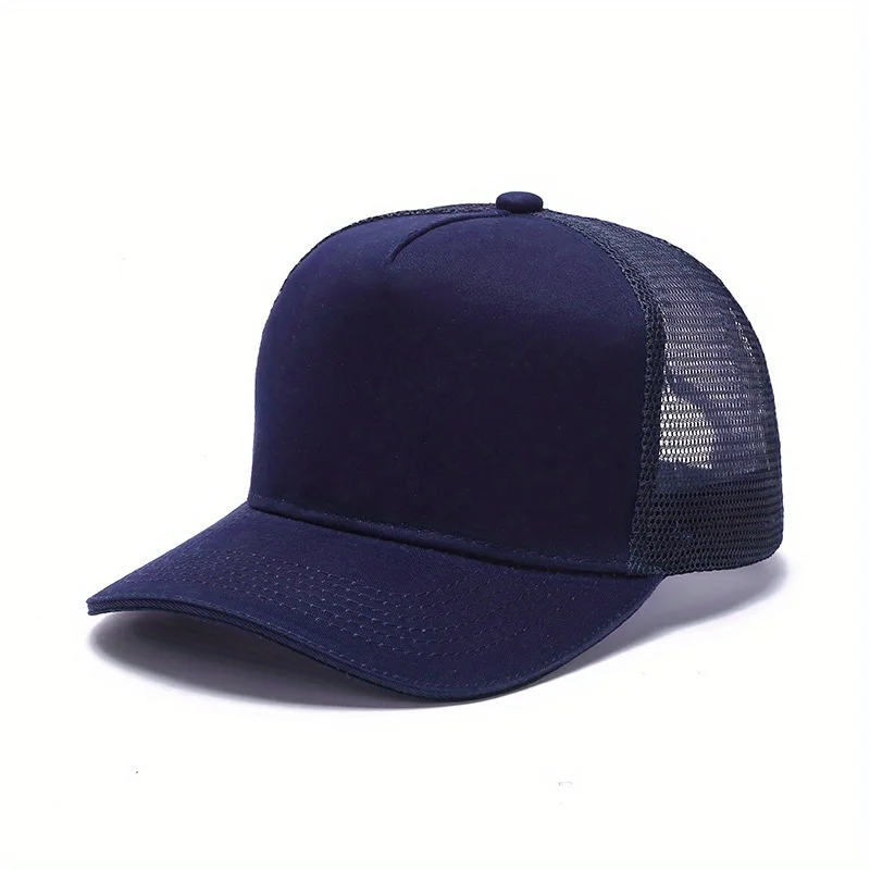 

Half Mesh Cotton Solid Color Baseball Cap Adjustable Breathable Sun Protection Snapback For Women Men Sport Hiking Golf Dad Hat