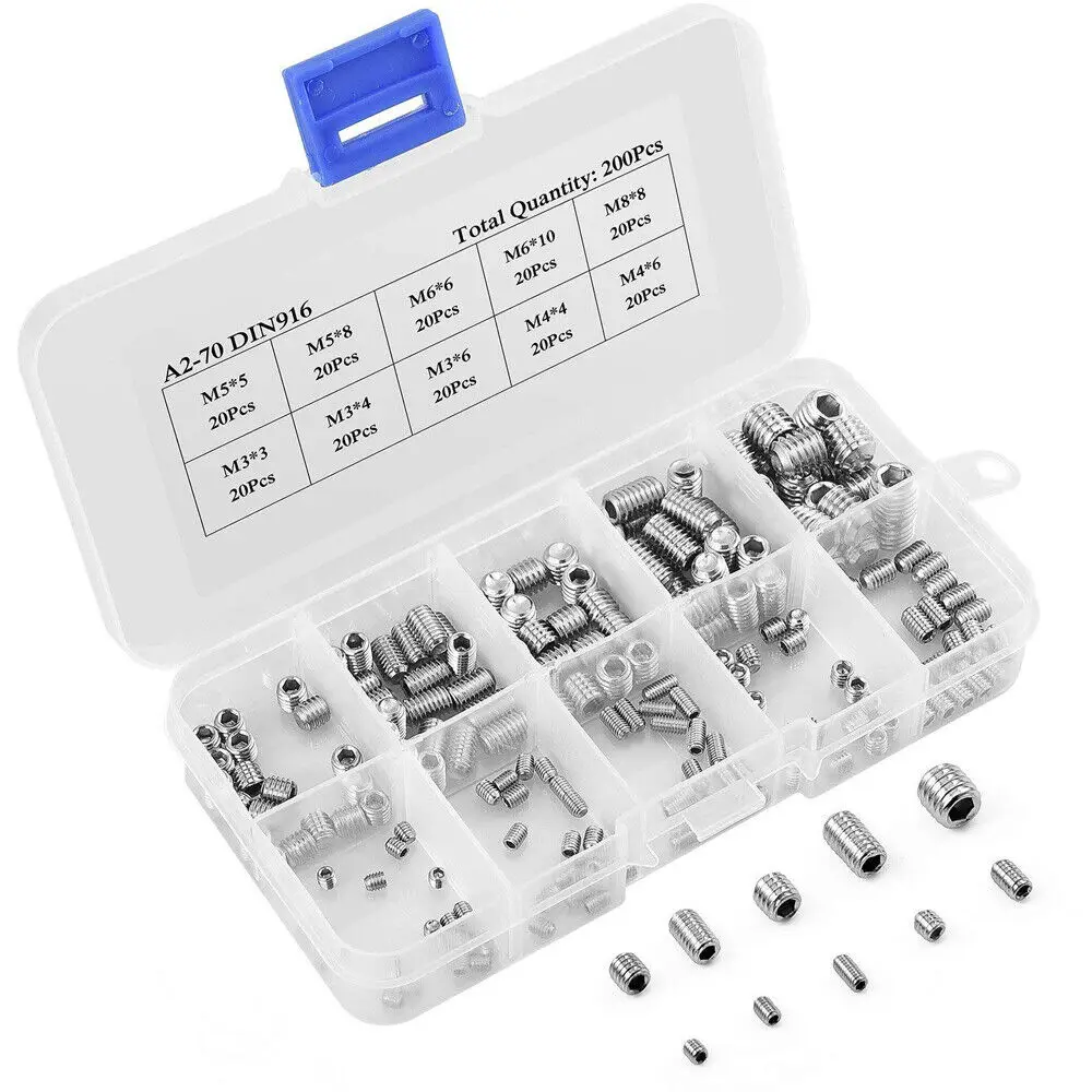 Schrauben 200 Stück m3/m4/m5/m6/m8 Edelstahl 304 Innen sechs kant schrauben Kombination – Detail 4