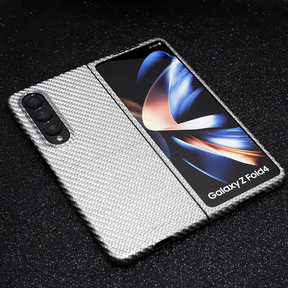 

Dropshipping Real Aramid Fiber For Galaxy Z Fold 4 Color Carbon Fiber Ultra Thin Durable Hard Phone Galaxy Z Fold 4 CASE Cover