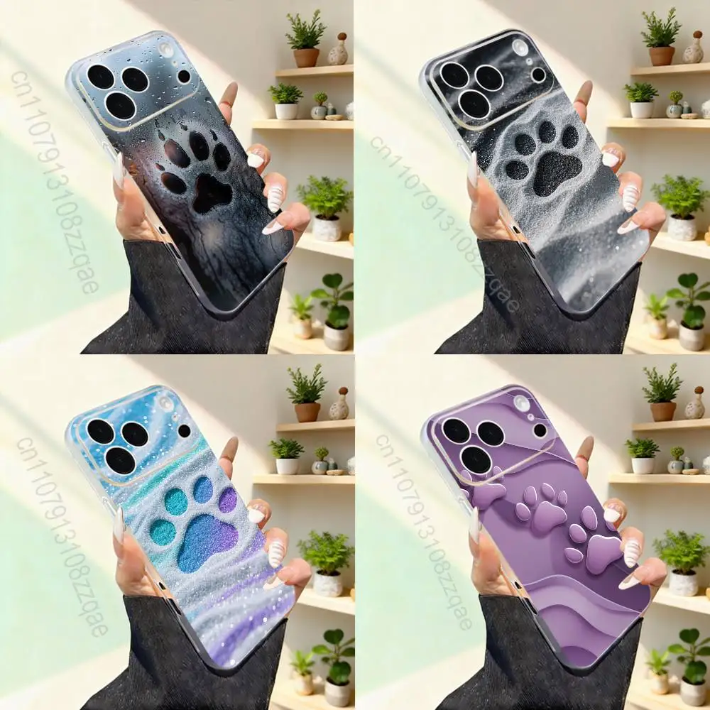 

Dog Footprints Puppy Paw For iPhone 17,16,15,14,13,12,11,Pro,Max,Plus,Mini,SE4,E Magnetic For Magsafe Wireless Phone Case