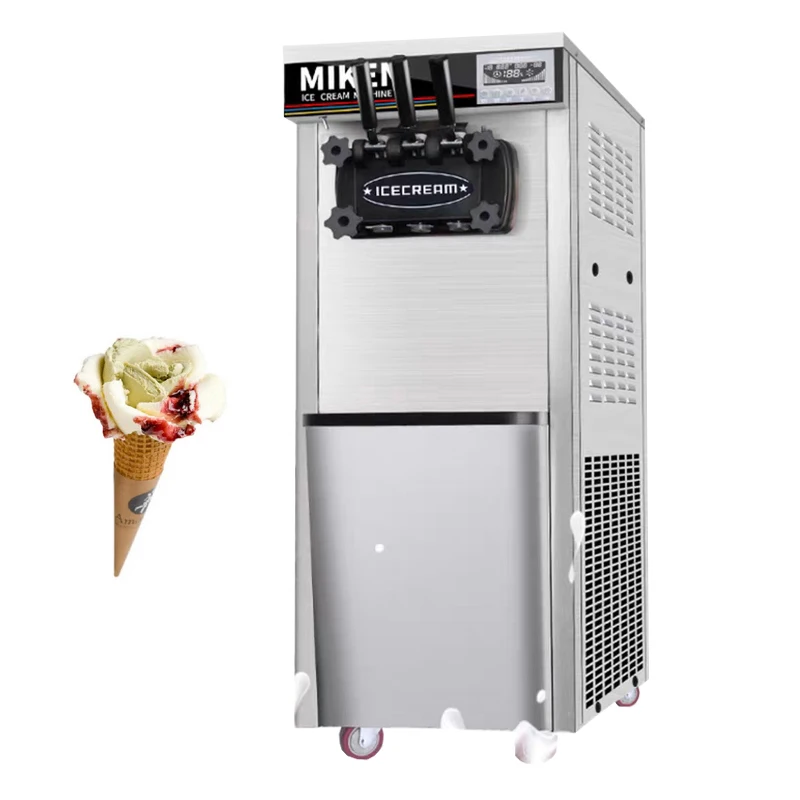 

Professional Soft Serve Italian Ice Cream Machine Electric Automatic Stainless Steel Touch Screen 3 Flavors Homemade