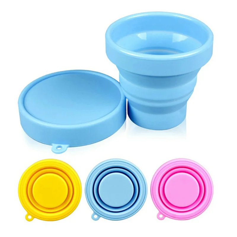 Folding Water Cup Silicone Outdoor Travel Mouthwash Cup Scalable Travel Mini Water Cup Portable Compressed Soft Cup Camping Gear