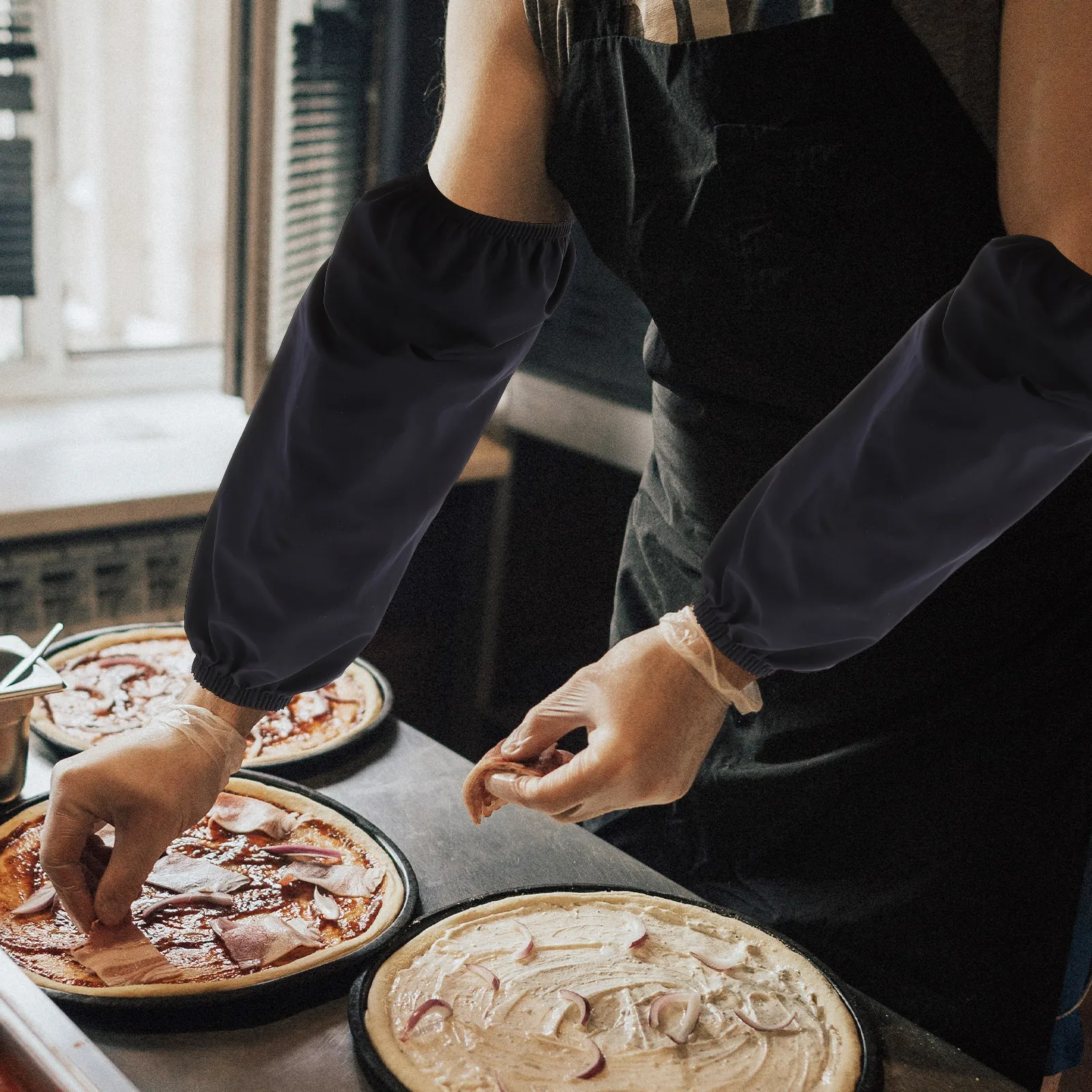 

Long Waterproof Anti Oil Stain Arm Sleeves Soft Flexible Kitchen Restaurant Cleaning Protective Equipment