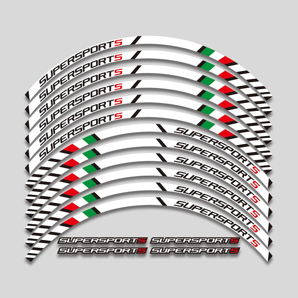 For DUCATI SupersportS Super Sport S 939 Motorcycle Accessories Stickers Rim Decals Wheel Hub Reflective Stripe Sticker Tape Set