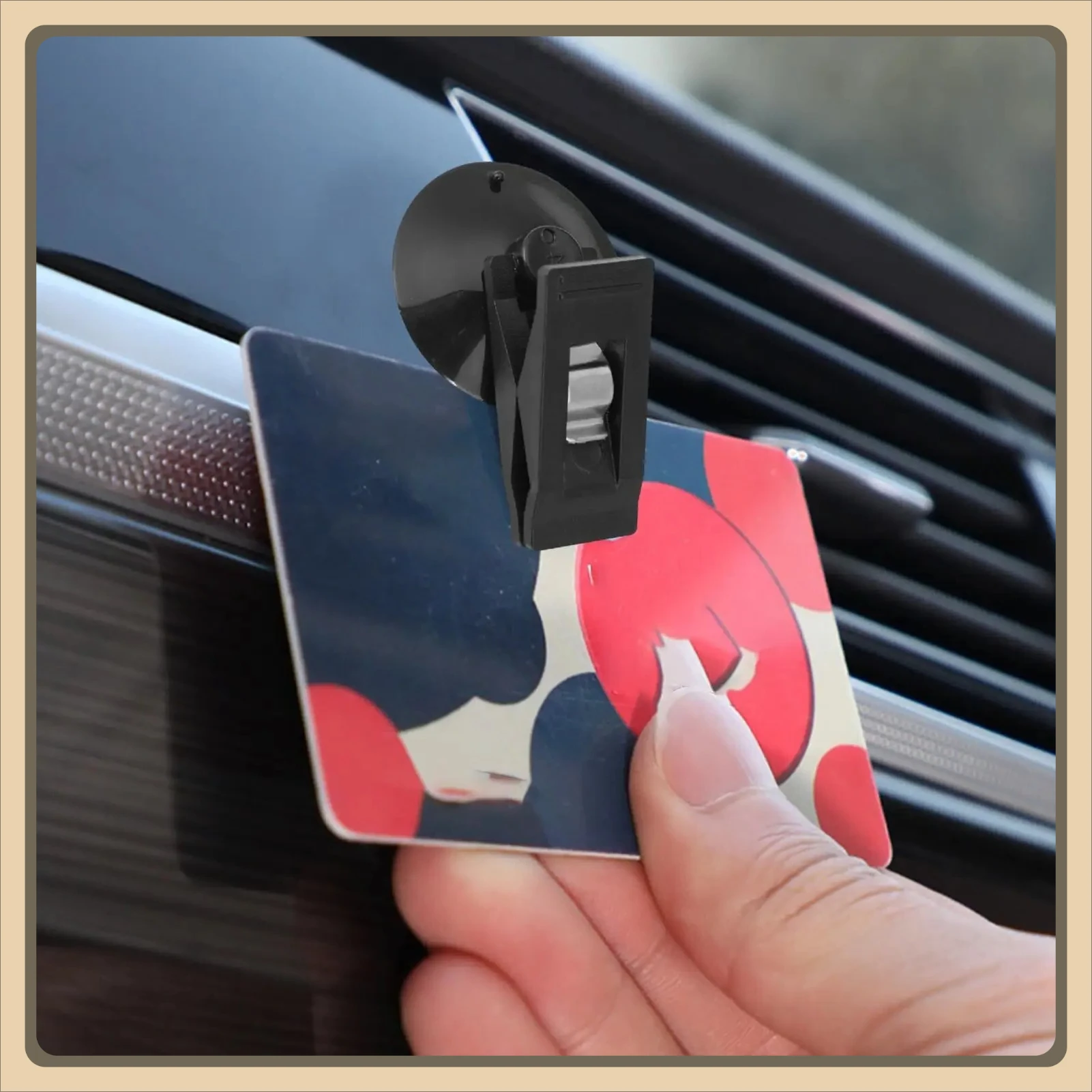 1-2 زوج نافذة السيارة الداخلية قاعدة تركيب مزودة بمشبك غطاء شفط أسود كليب مصاصة بلاستيكية حامل قابل للإزالة لتذاكرة منشفة الستار ظلة #2