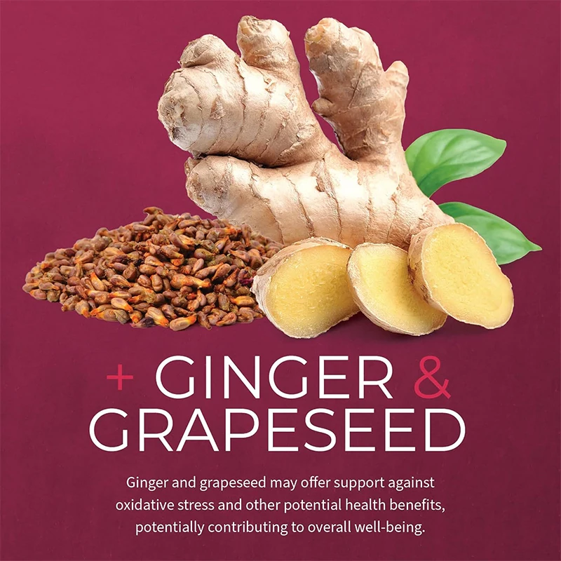 Organic Beetroot Capsules - Containing Ginger and Grape Seed Extracts, Organic Non GMO Beetroot Powder