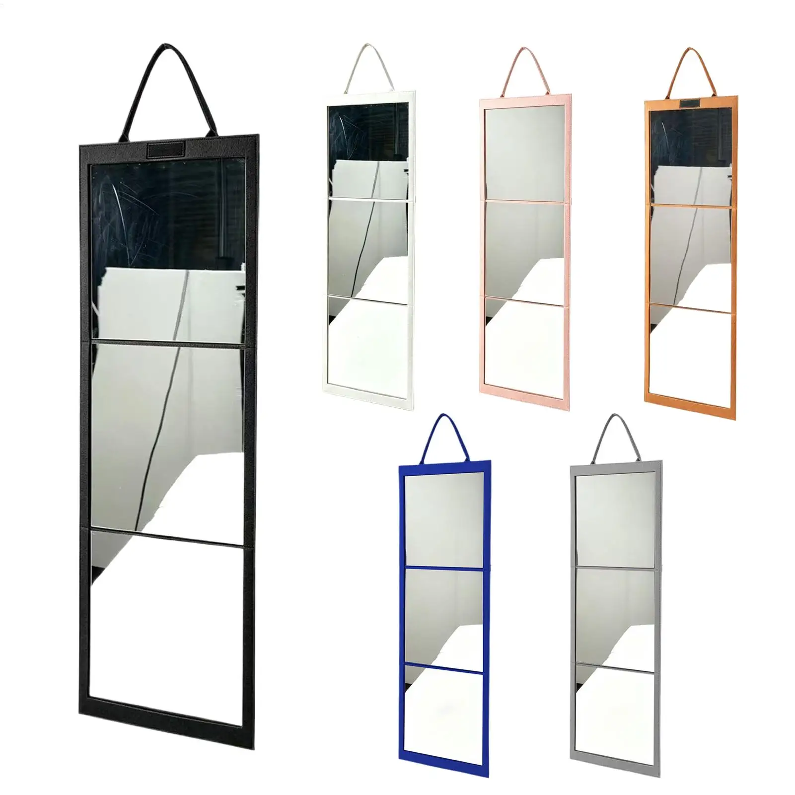 Foldable Full Length Mirror 108x28cm Hangable Acrylic Wall Mirror No Drill For Door Bedroom Closet Portable Large Looking Glass
