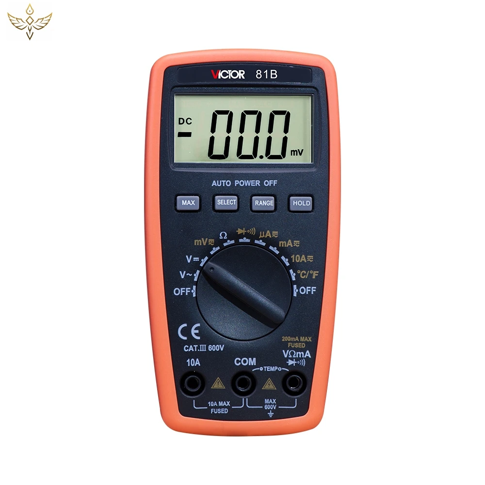 

Small Type VICTOR 81B 1999 Counts Digital Multimeter manual range Resistance Capacitance Frequency Temperature Tester