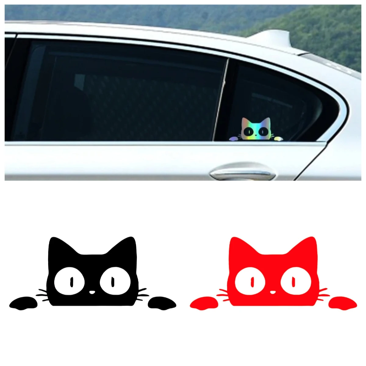 

Car Stickers Waterproof Scratch Resistant - Surprise Cat Decals for Car Bumper Motorcycle Windows Laptop Dashboard Decoration