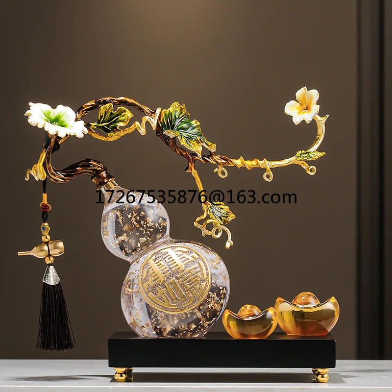 

Enamel color gold foil gourd ornament lucky living room TV cabinet wine cabinet decoration opening housewarming new home gifts