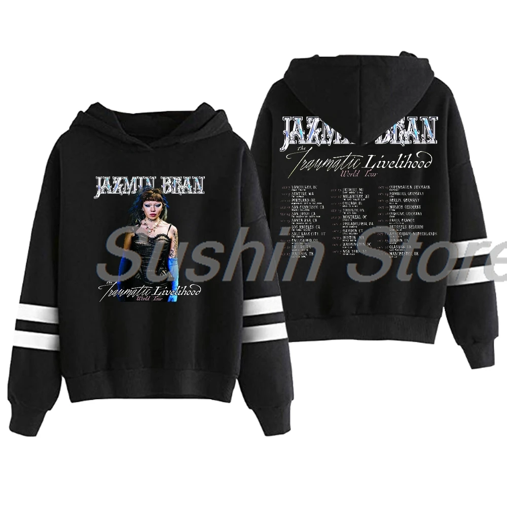 Jazmin Bean Traumatic Livelihood Tour Hoodie Pocketless Parallel Bars Sleeve Streetwear Women Men Hooded Sweatshirts