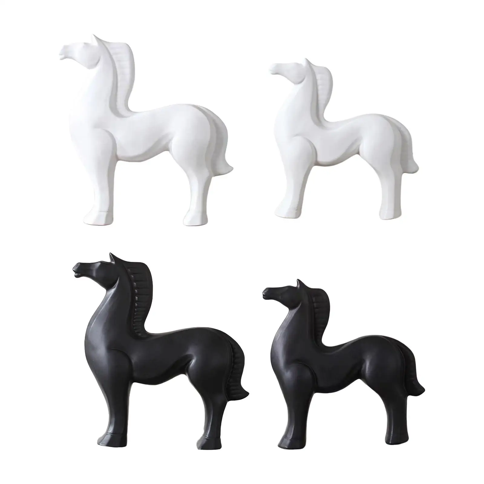 

Lovely Resin Horse Sculpture Decorative Figurines Art Animal Statue Office Bedroom Living Room Playing Room Tabletop Home Decor