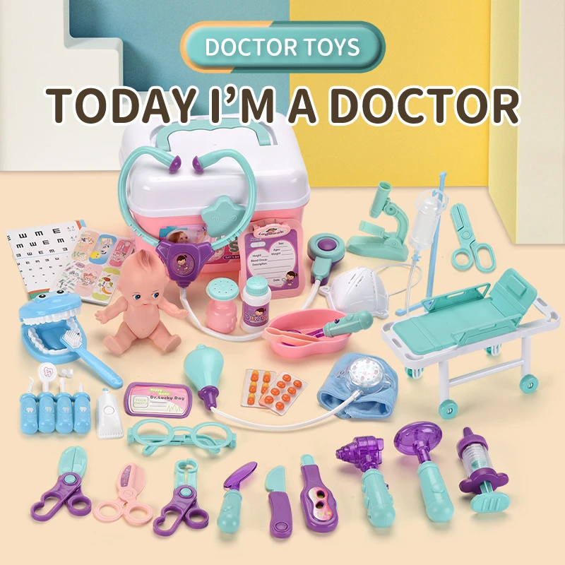 Little Doctor Pretend Play Medical Set - Kids Doctor's Tool Kit with Stethoscope, Syringe, and Medicine Box for Aspiring Nurs