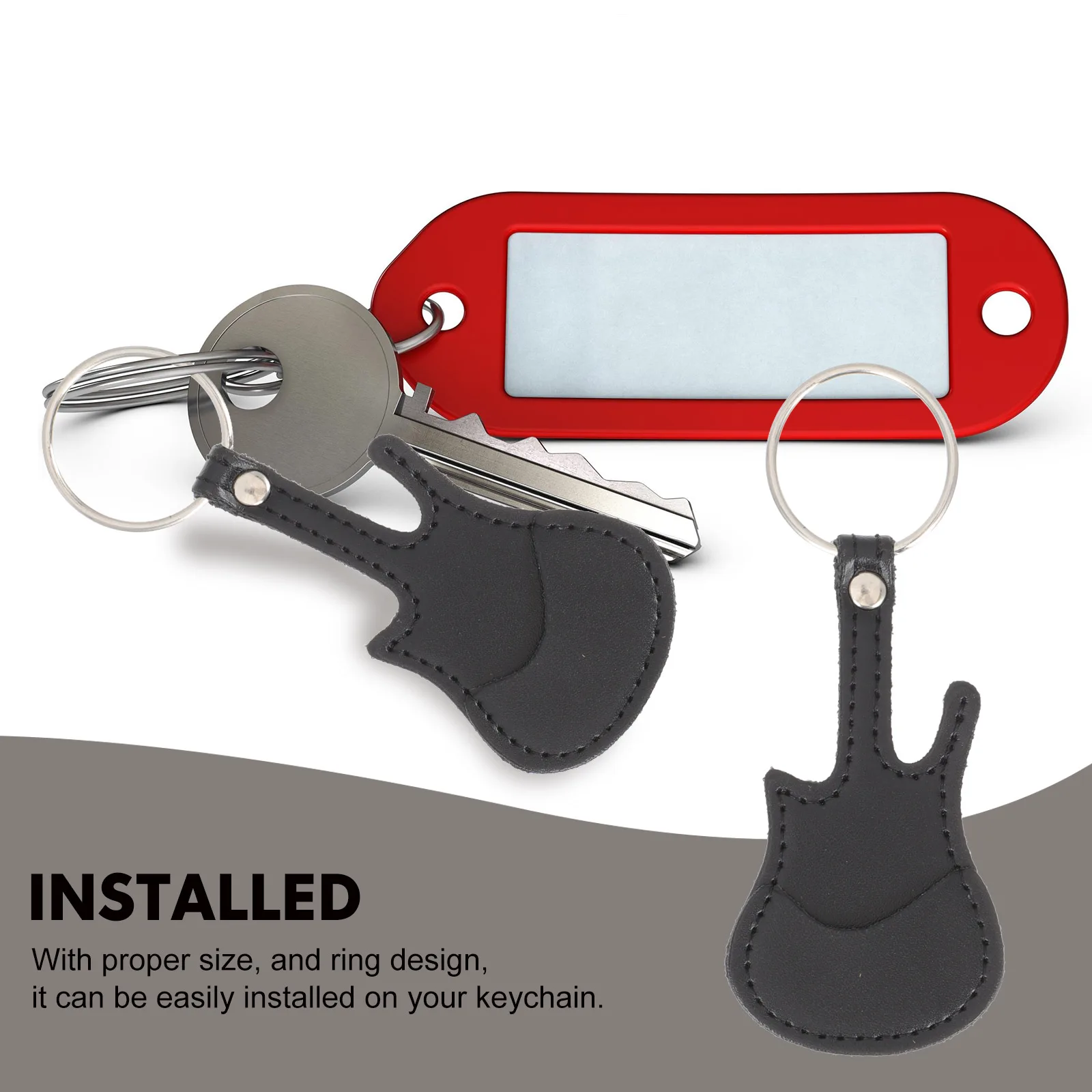 

Durable Guitar Picks Storage Pouch Waterproof Pu Keychain Lightweight Organizer For Ukulele Bass Picks Case Guitar Accessory