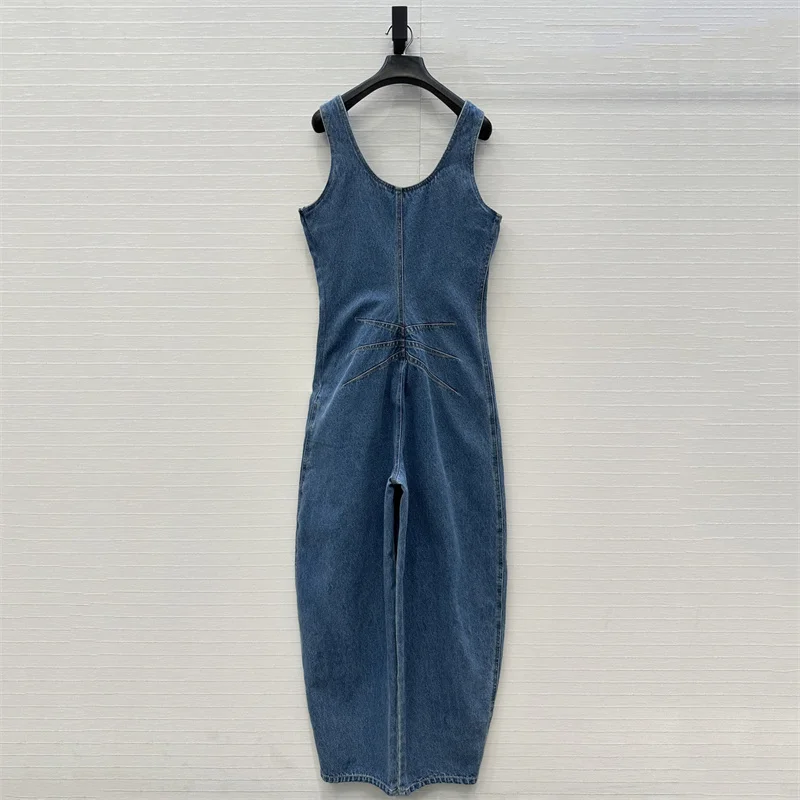 Women's jumpsuit 2026 Spring new retro washed women's jeans cotton straight leg pants Denim pants women's pants Bodysuit women