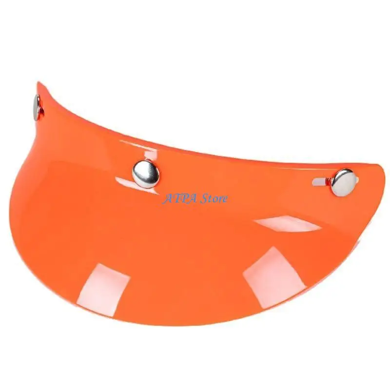 U13C 3/4 Open Face Helmet Visor Protector 3-Snap Helmet for Peak Lens Motorcycle Helmet Accessories