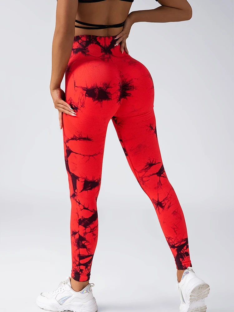 CZGUKE Damen Tie-Dye Leggings mit Hoher Taille, Po-Lifting und Bauchkontrolle, Nahtlose Yoga-Hose, Sportbekleidung für Damen – Detail 18