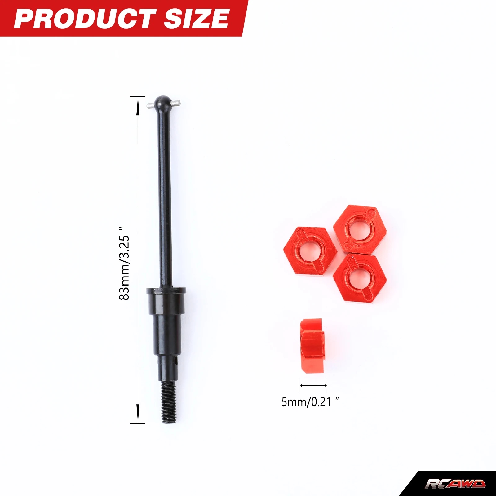 RCAWD Steel CVD Drive shaft +5.5MM wheel hex adapter + Diff Cup for 1/18 ARRMA ARA2102 GRANITE TYPHON GROM upgrades parts