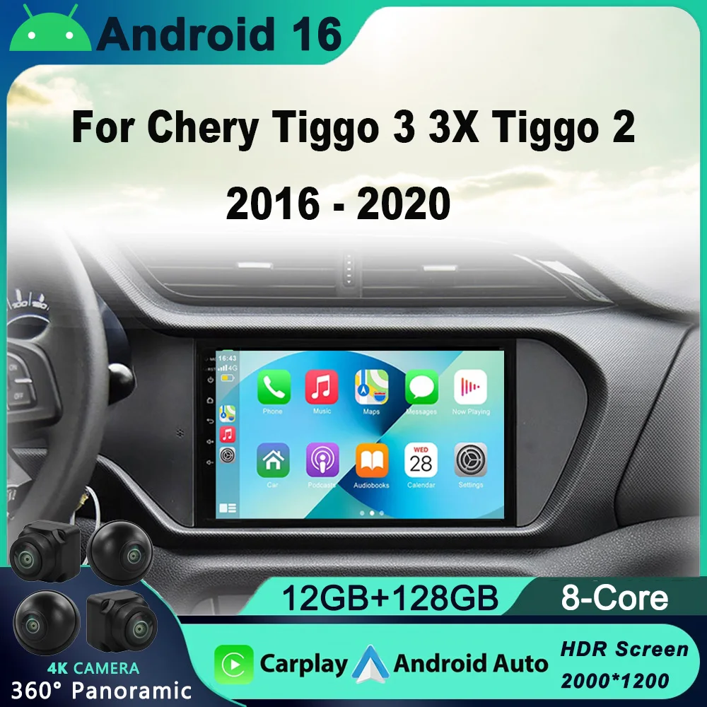 

Android 16 Car Radio Carplay For Chery Tiggo 3 3x Tiggo 2 GPS Navigation Stereo Multimedia No 2Din Dvd Player Head Unit 4G