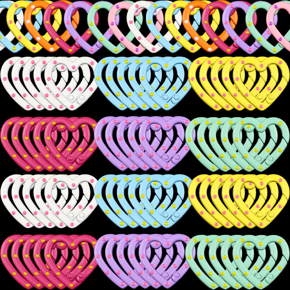 

2~10pcs 25mm Heart-Shaped Alloy Lobster Clasp Key Ring Findings for DIY Jewelry Making Mountaineering Keychain Accessories