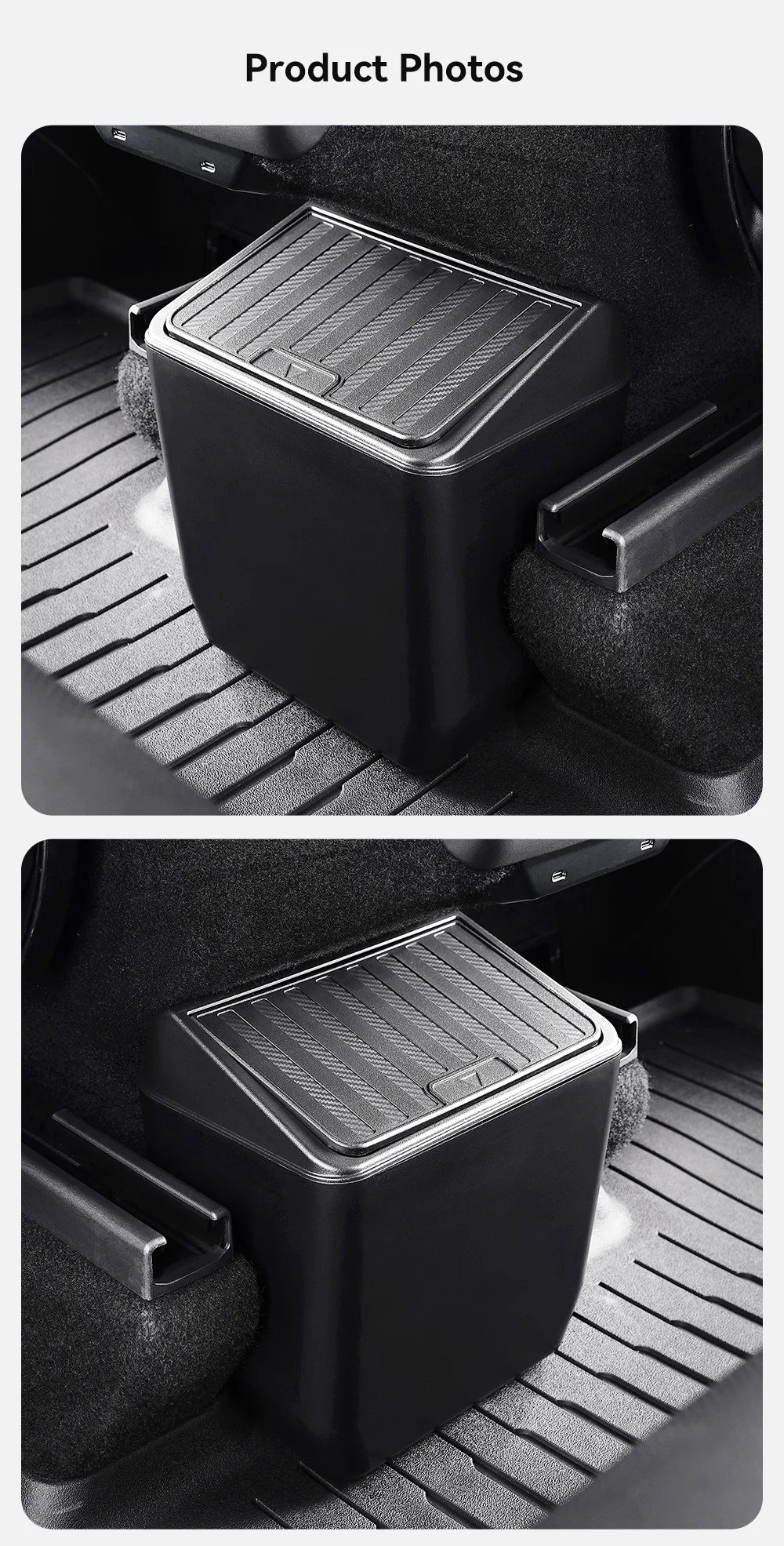YZ Für Tesla New Model Y Juniper 3 Highland 2025 2026 Hinterer Aufbewahrungsbox mit Deckel, Mülleimer, Mittelkonsolen-Organizer, Zubehör – Detail 19