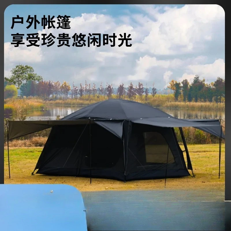 Camping Mid-Levels Roof Camping Picnic Portable Folding Tent Tent Two Rooms Three Doors Living Room Outdoor Tent