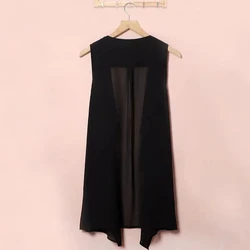 Fashion Chiffon Vest Jacket Female New Summer Korean Version Sleeveless Loose Vest Wild Medium Long Thin Women's Shawl Outcoat
