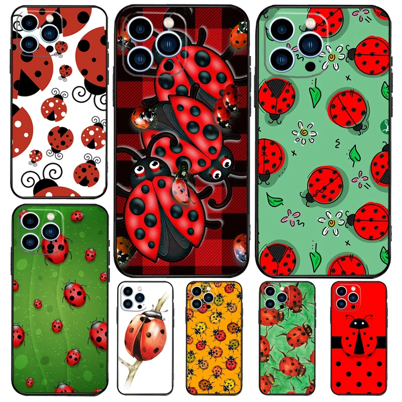 Ladybug Beetle Phone Case For iPhone 15 16 14 13 12 11 Pro Max Mini Plus XS X XR Back Cover