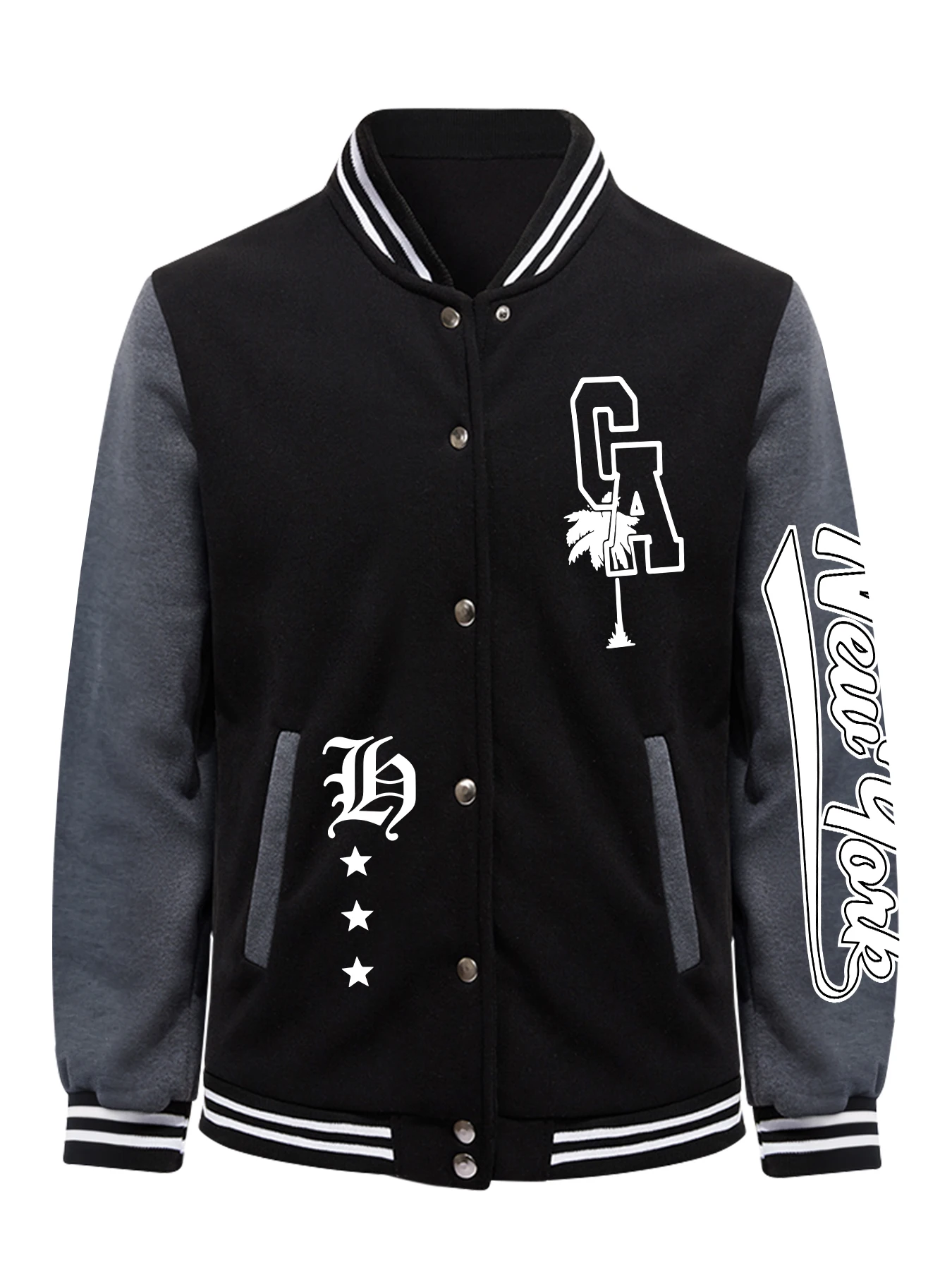 

New York City Year 1990 Printing Street Jacket Woman'S Soft Sport Baseball Uniform Autumn Casual Veste Fleece Fashion Outwear