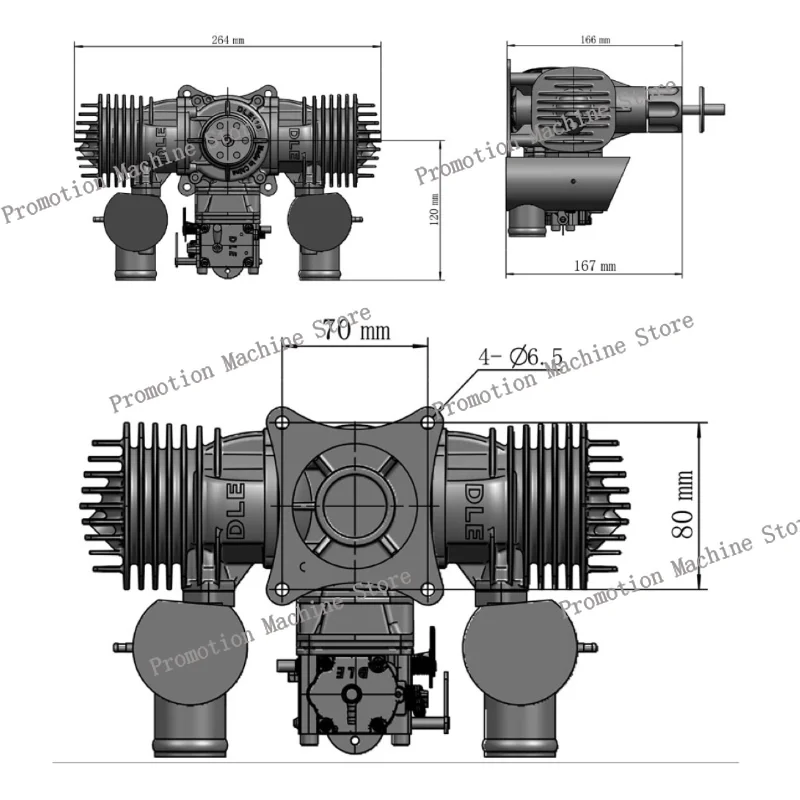 محرك الغاز المعدني الأصلي DLE130 DLE 130 CC لنموذج طائرة التحكم اللاسلكي، DLE130CC، 130، DLE-130CC، العنصر الساخن، قطعة واحدة