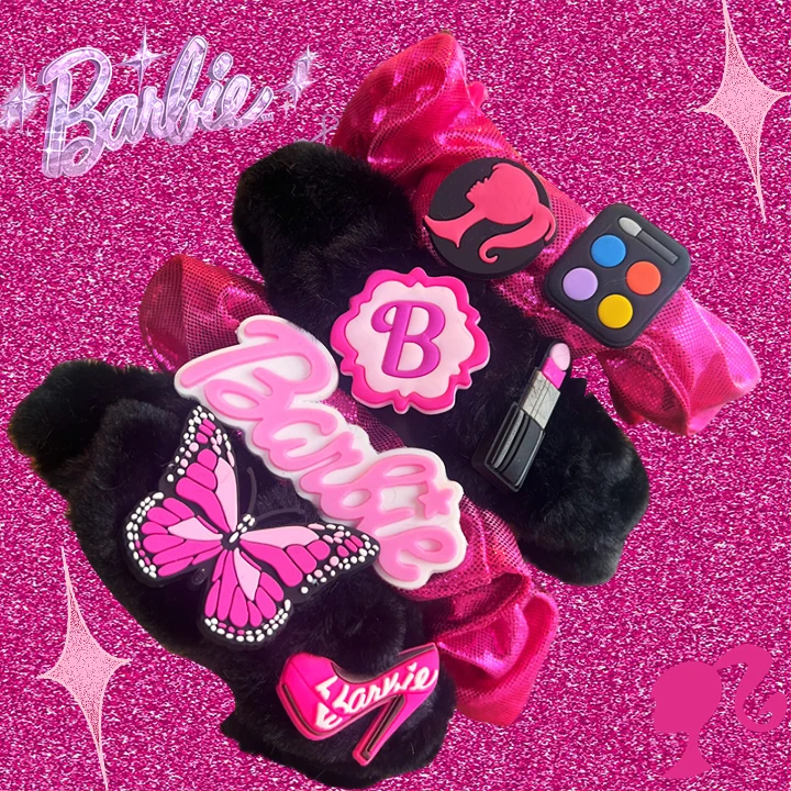 

Barbie Plush Hairtie Kawaii Ponytail Bands Trendy Movie Decoration Stylish Hairbands Lovely Ornaments Fashion Girls Kids Gift