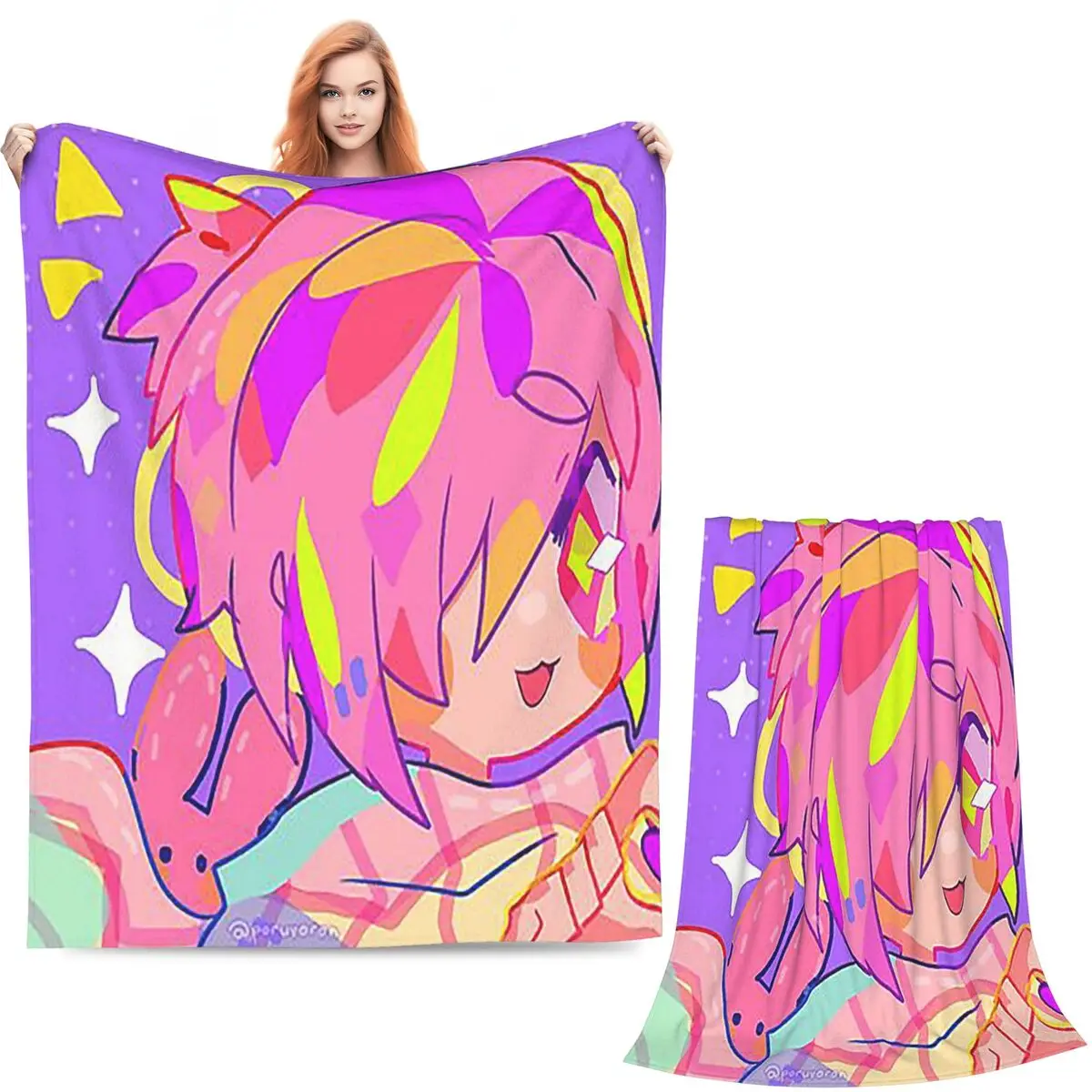 Mitsuba Toilet Bound Hanako-kun Butto Blanket Soft Warm Flannel Throw Blanket Cover for Bed Living room Picnic Travel Home Sofa