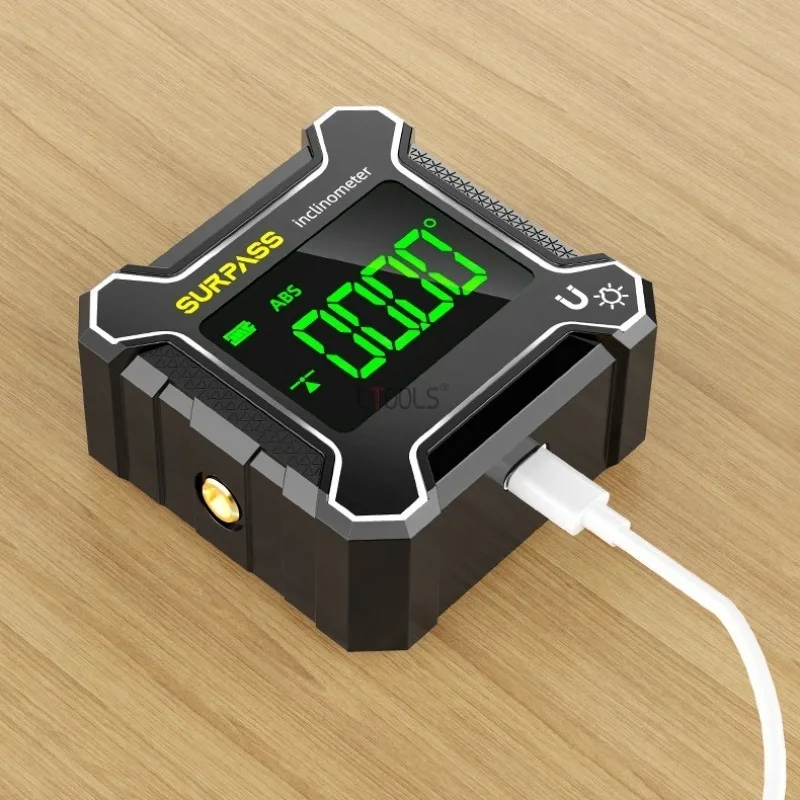 Digital Laser Inclinometer with Strong Magnetic High Accuracy Angle Measuring Tool Multi-purpose Slope Ruler & Spirit Level