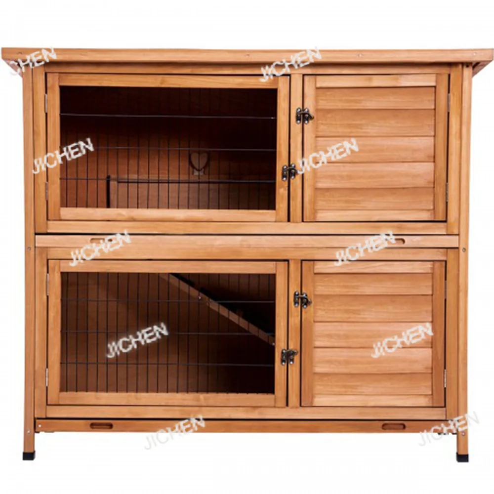 

Двойная клетка для кроликов из цельного дерева, клетка для курицы, клетка для маленьких животных