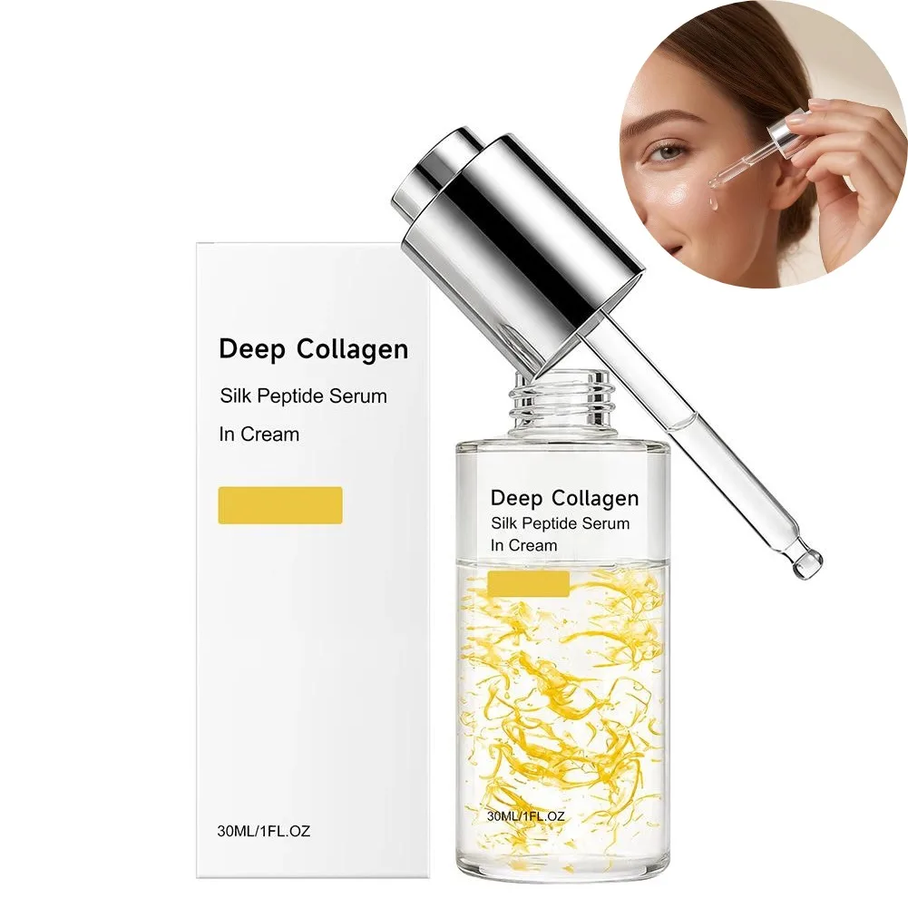 Deep Collagen Silk Peptide Face Wrinkle Care Plumping Essence Skin Elasticity Care Hydrating Time Reversal Serum Korean Skincare