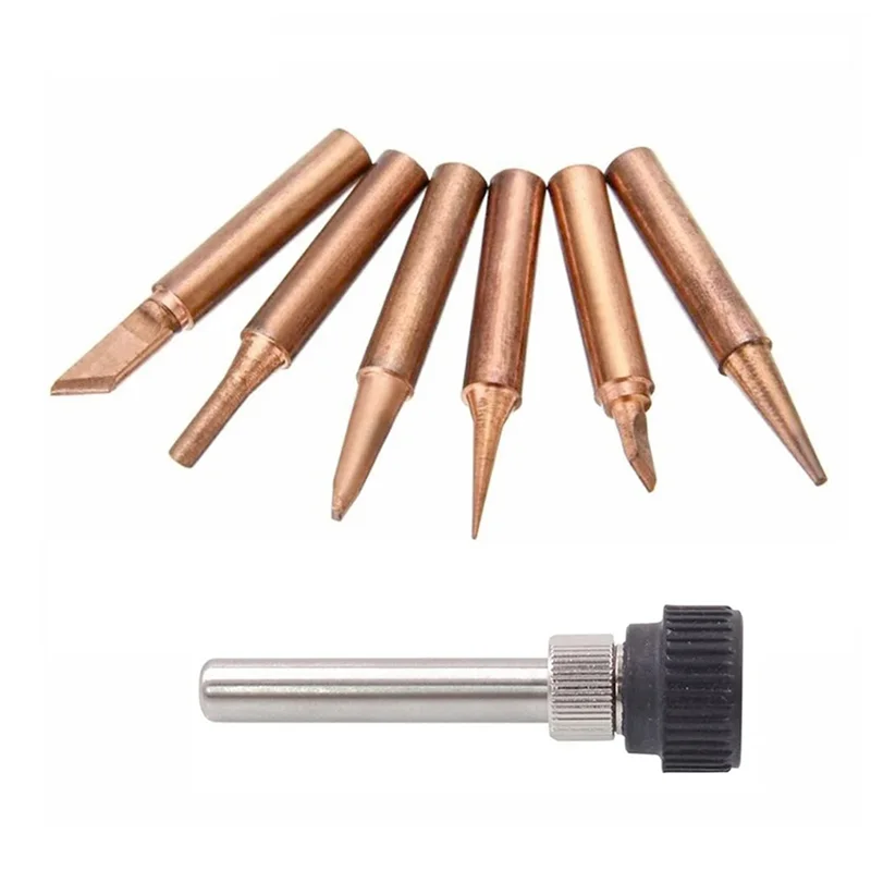 

A02F-15Pcs/Lot Pure Copper Lead Free Soldering Iron Tips 900M-T Welding Heads For 936 Soldering Station Tool Kits