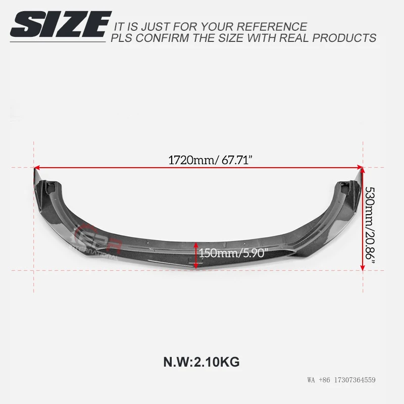 Hot for Toyota GR86 ZN8 carbon fiber modification parts, TOMS style spoiler, splitter, front lip lower trim view 2