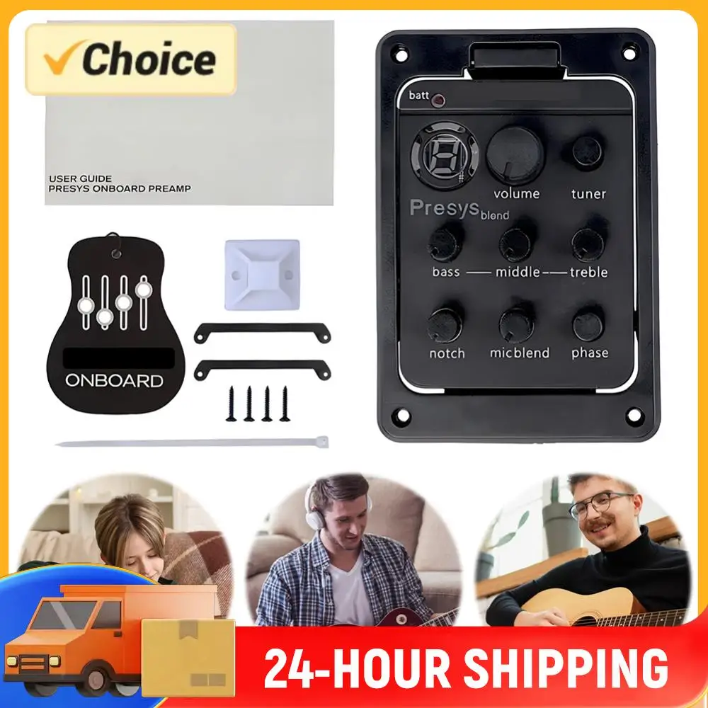 

Пластиковый эквалайзер 301 EQ с тюнером Presys, пьезо-датчик, гитарный тюнер, эквалайзер для звуковой щели гитары, запчасти и аксессуары