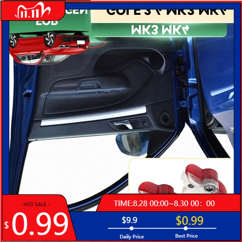 

Для VOLKSWAGEN VW Солнцезащитные козырьки 2026 Новые внутренние наклейки 2 шт. Для VW GOLF 3 4 MK3 MK4 Jetta Beetle Bora Caddy Touran LED дверь автомобиля