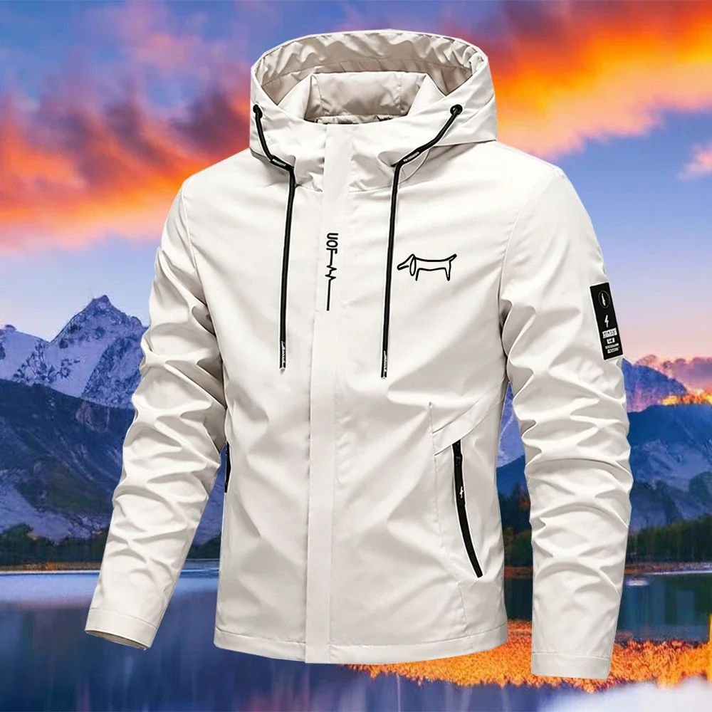 Men's Waterproof Rain Jacket Lightweight Outer Hooded Outdoor Raincoat Hiking Windproof Jacket Climbing Outdoor Jackets