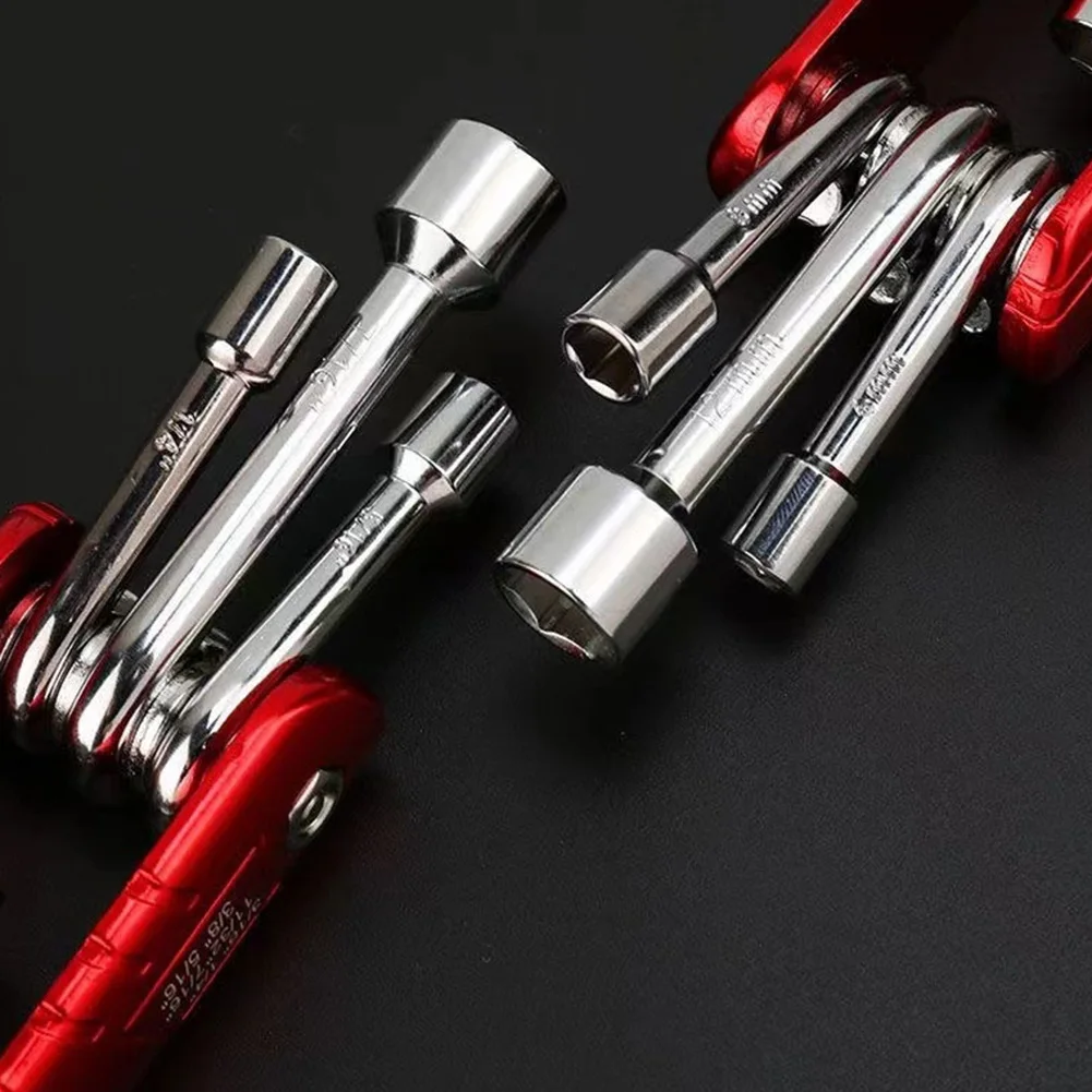 

For Mechanical Maintenance Hex Spanner Set Folding Socket Wrench Home And Outdoor Use Automobile Repair Tools Ergonomic Design