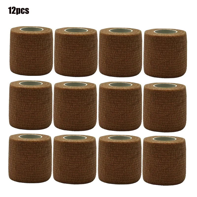 3/6/20PCS Dark Brown Sports Self Adhesive Elastic Bandages Anti-slip Athletic Waterproof  Wrap Tape Elastoplast For Knee Support