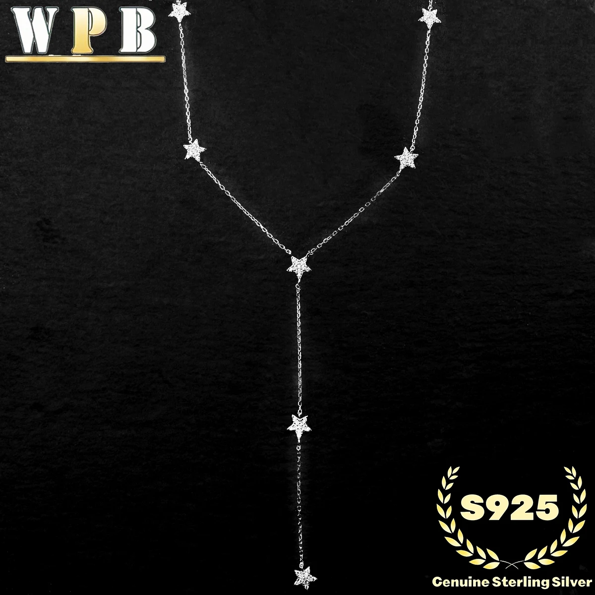 Genuine S925 Sterling Silver Multi Star Pendant Adjustable Chain Necklace Jewelry Gift for Women Wife Her Birthday Anniversary