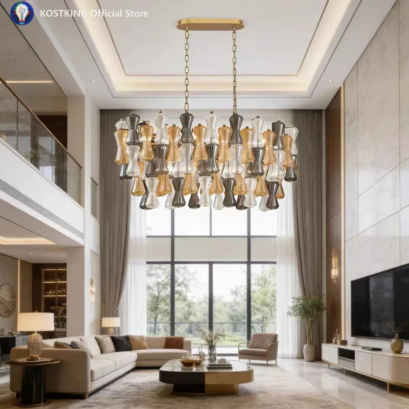 2026 New Design Modern Textured Glass Pendent Lights Classical Home-Applicants LED Dimmable Lamp Above Dining Room