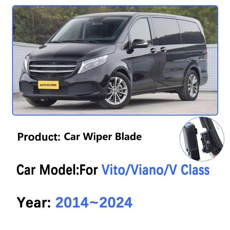 

For Mercedes Benz Vito Viano V Class W447 2014~2024 Double Rubber Front Wiper Blades Window Windshield Brushes Car Accessories